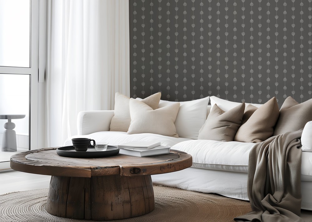 Picture of Hearts on a string Dark Grey - 1034601-08